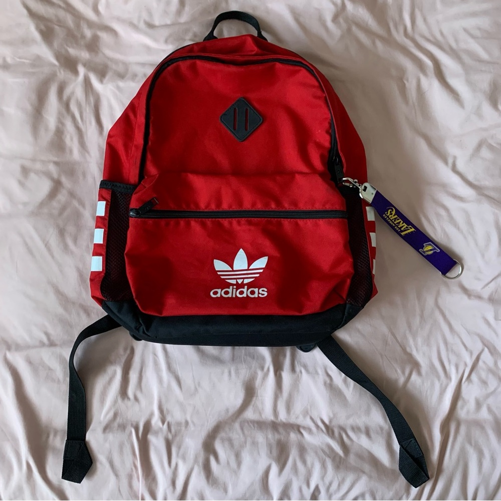 adidas Youth Originals Base Backpack, Scarlet Red/Black/White, One Size